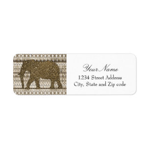 Motif tribal d'éléphant lunatique sur la