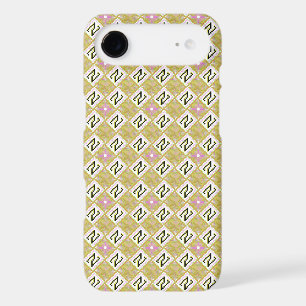 Motif tribal géométrique moderne olive et magenta