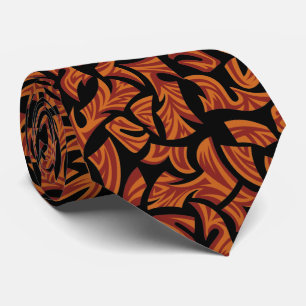 Motif tribal Orange Brown Cravate noir
