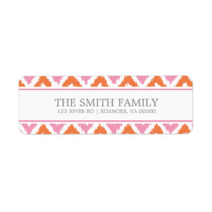 Motif tribal Orange Pink Fuchsia Zigzag