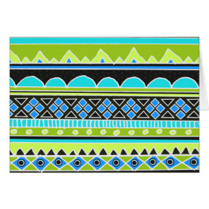 Motif tribal vert et bleu au néon