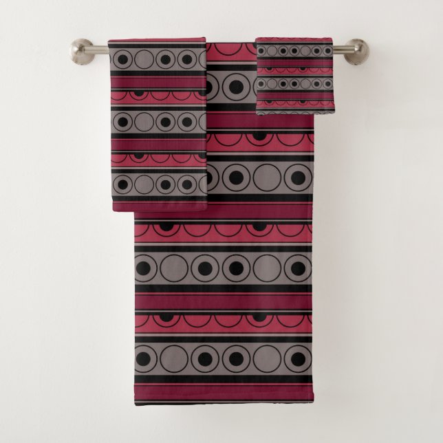 Motif trié avec cercles et anneaux style rétro (En situation)