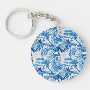Motif tropical bleu lumineux d'aquarelle
