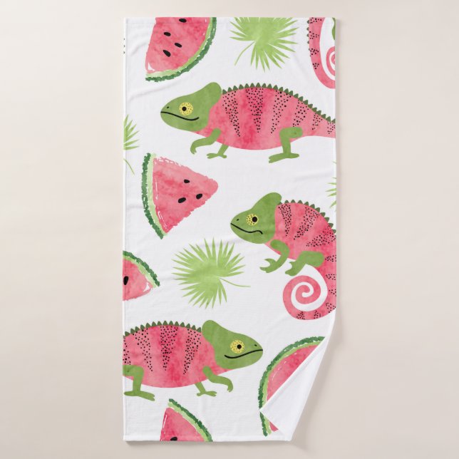 Motif tropical sans couture avec cha d'aquarelle m (Serviette de bain)