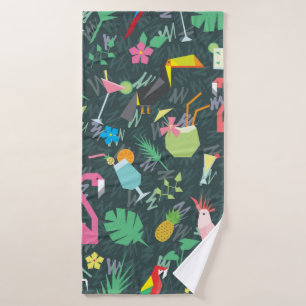 Motif tropical sans couture avec oiseaux et boisso