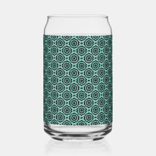 Motif turquoise Fleur Noire sans couture