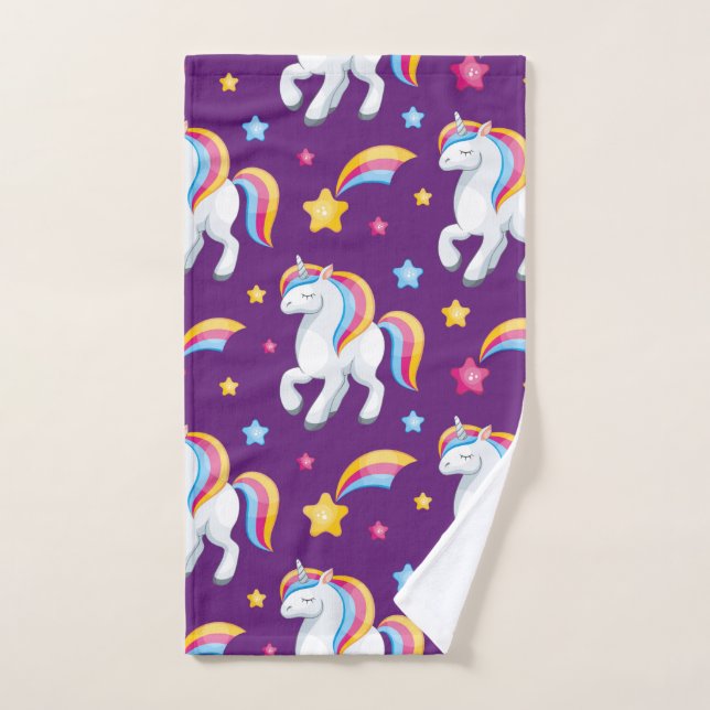 Motif Unicorn Magique Cheval mignon (Serviette à main)