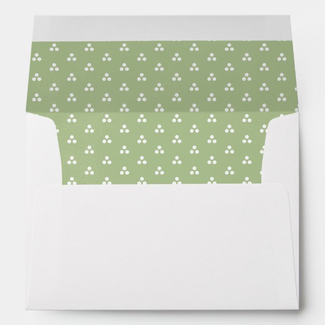 Motif vert | Enveloppes Mariages de fleurs romanti (Dos (Bas))