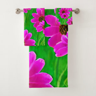 Motif vert et rose vif