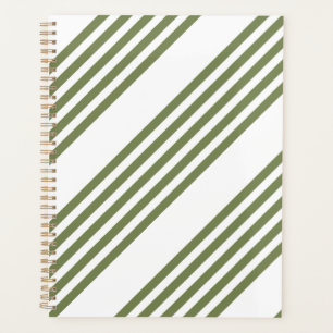 Motif vert olive et blanc cinq bandes