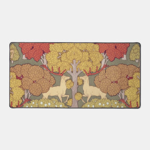 Motif Vert Sauge Forêt Cerf Stag Vintage
