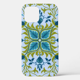 Motif vintage fleuri Aqua et étui de téléphone 
