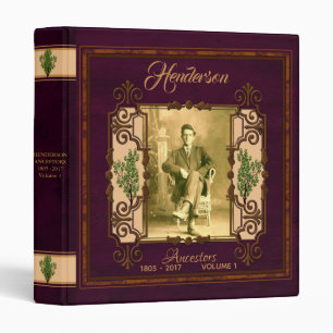 Motif vintage Purple Genealogy Classeur photo