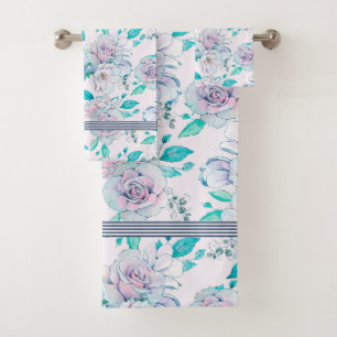 Motif vintage rose et bleu doux