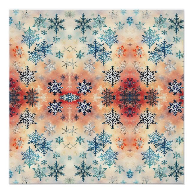 Motif vintage Snowflakes - Poster (Devant)