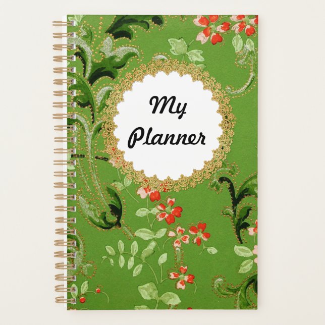 Motif Vintage vert Floral (Devant)