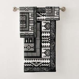 Motifs autochtones noirs et blancs