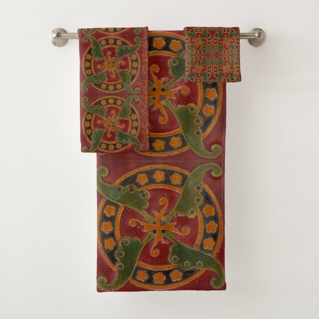 Motifs botaniques vintages Bourgogne victorienne (En situation)