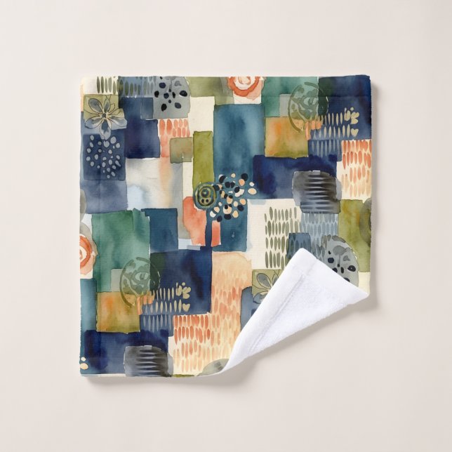 motifs carrés Abstraits (Gant de toilette)