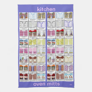 Motifs d'art de gant de four sur la serviette de