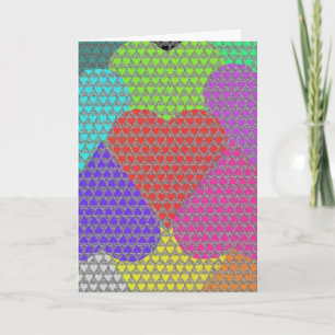 Motifs de coeur en carte multicolore