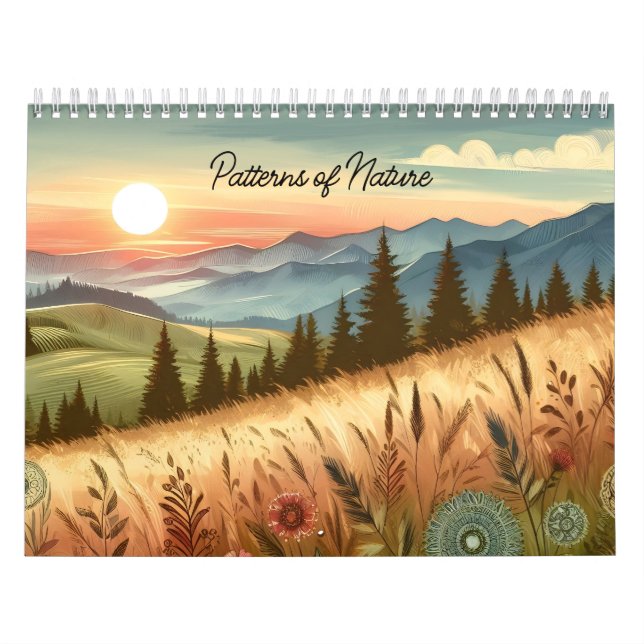 Motifs de la nature Aquarelle Calendrier Paysage (Protection)