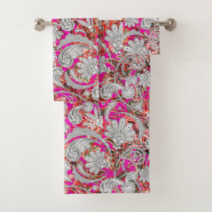 Motifs de paisley rose blanc mignon