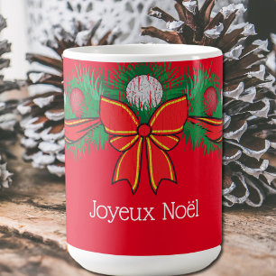 Motifs festifs - Joyeux Noël - Mug de café rouge