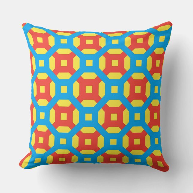 Motifs jaune-bleu-rouge sur le coussin (Recto)