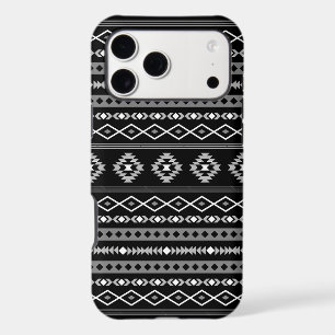 Motifs mixtes Aztec blanc gris noir