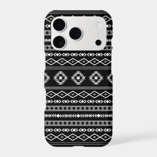 Motifs mixtes aztéques blanc gris noir