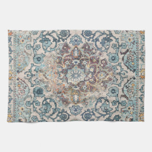 Motifs Orientaux en Bleu et Beige Kitchen Towel