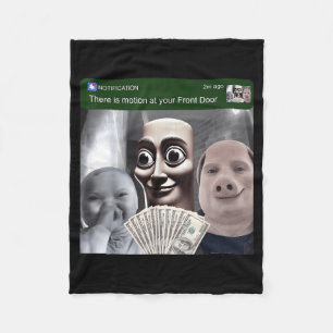 Motion At Front Door Tung Sahur Pig Man Meme Ai Fleece Blanket