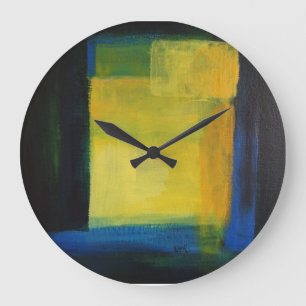 ""Motion" Blue and Yellow Round (Large) Wall Clock