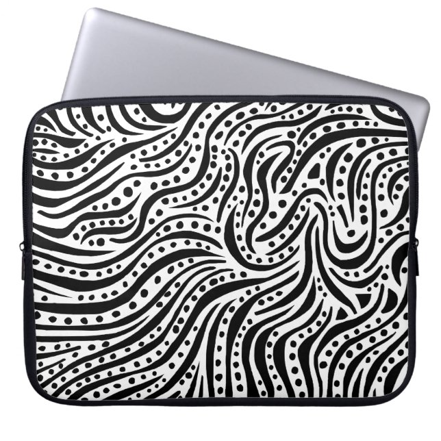Motion on the Water - Black and White Laptop Sleeve (Front)