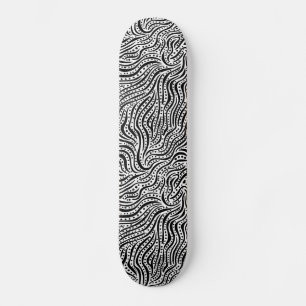 Motion on the Water v2 - Black on Wood Skateboard