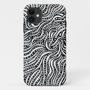 Motion on the Water - White on Black iPhone 11 Case