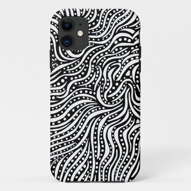 Motion on the Water - White on Black Case-Mate iPhone Case (Back)