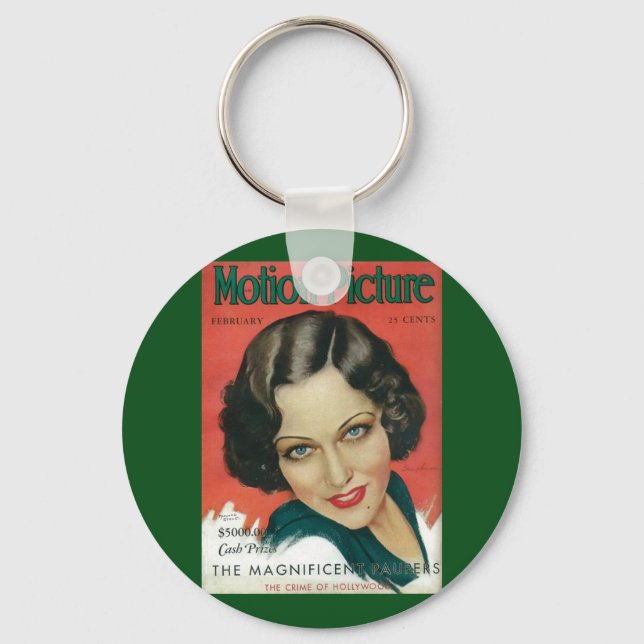Motion Picture February 1931 Gloria Swanson cover Keychain (Front)