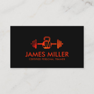 Motion Red Personal Trainer monogram Business Card