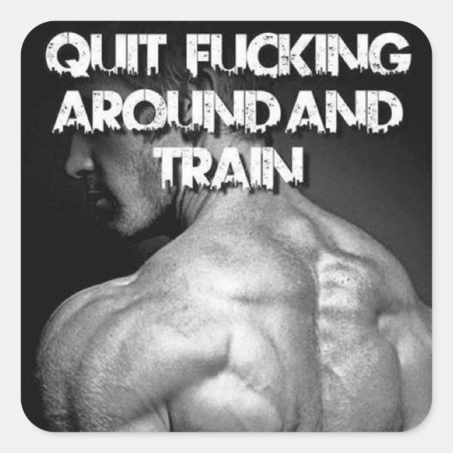 Motivaitonal Fitness Gym Square Sticker (Front)