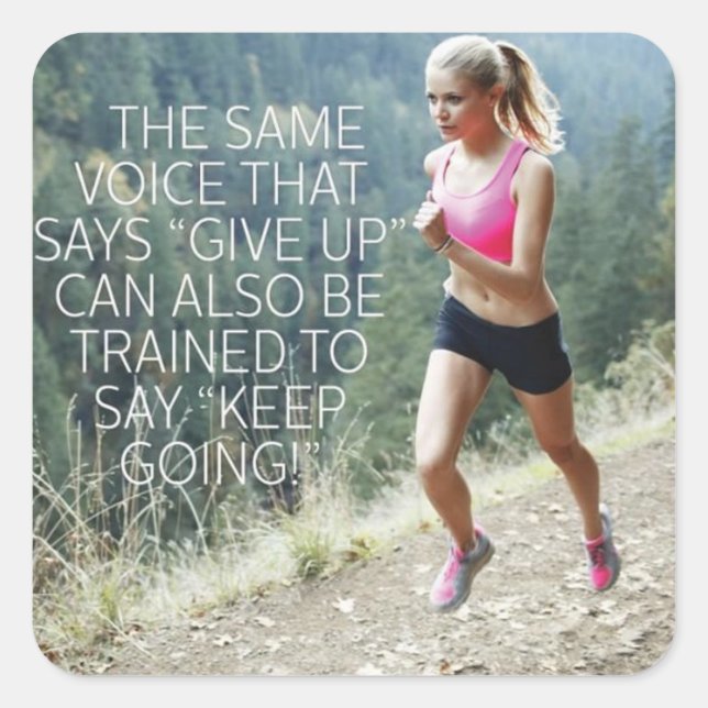 Motivaitonal Fitness Gym Square Sticker (Front)
