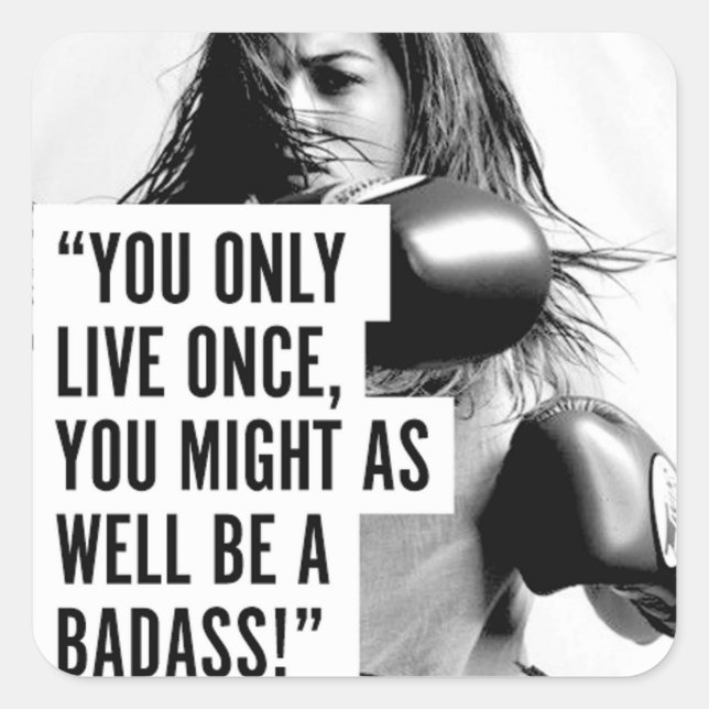 Motivaitonal Fitness Gym Square Sticker (Front)