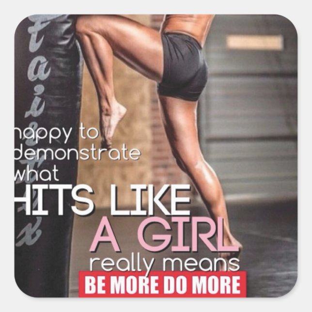 Motivaitonal Fitness Gym Square Sticker (Front)