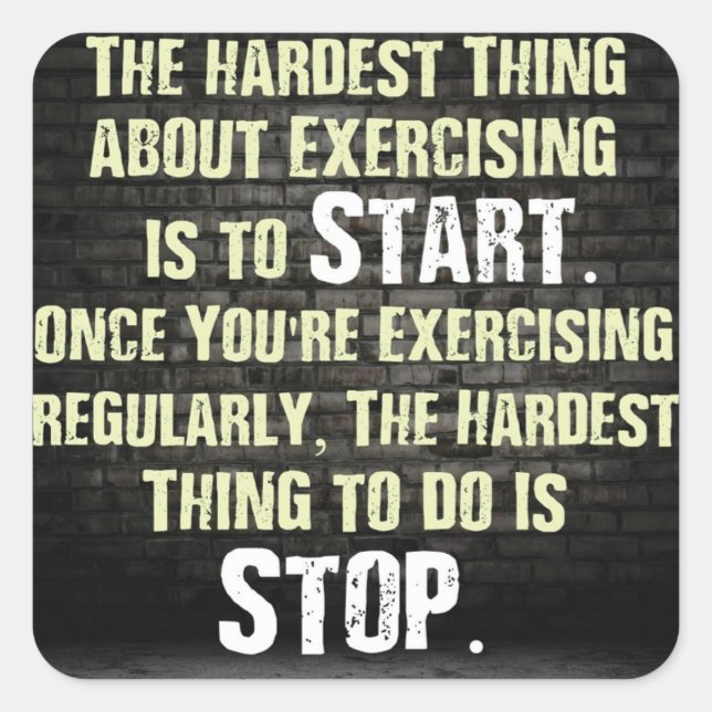 Motivaitonal Fitness Gym Square Sticker (Front)