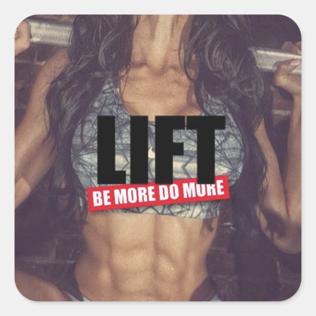 Motivaitonal Fitness Gym Square Sticker (Front)