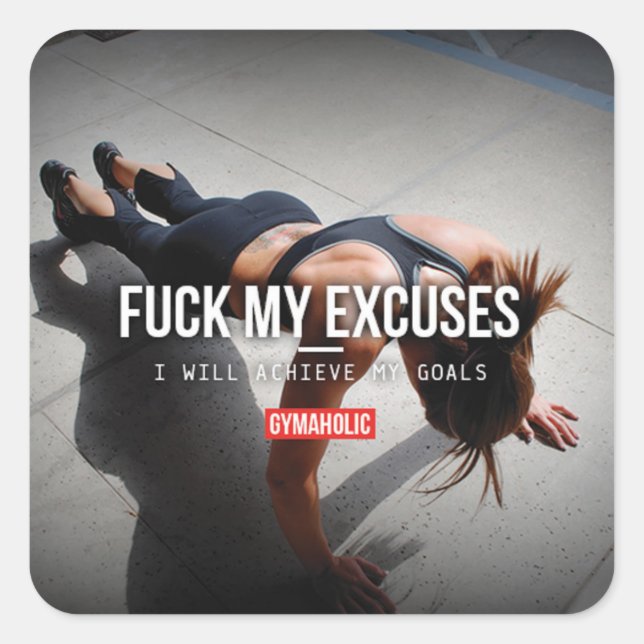 Motivaitonal Fitness Gym Square Sticker (Front)