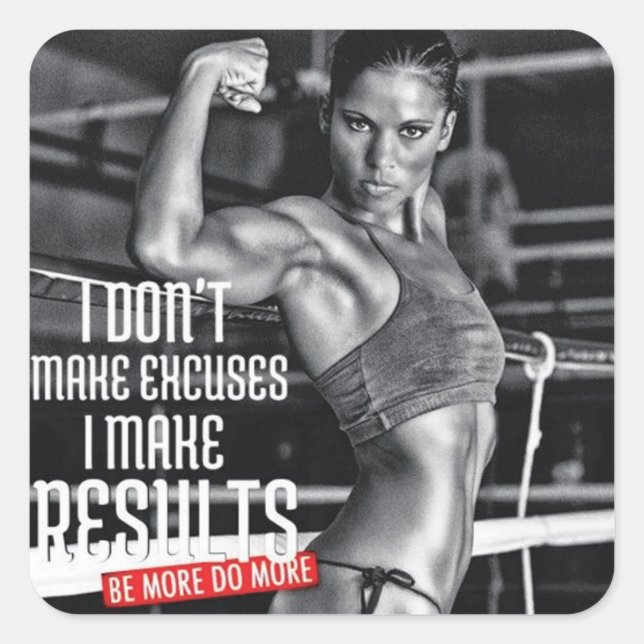 Motivaitonal Fitness Gym Square Sticker (Front)