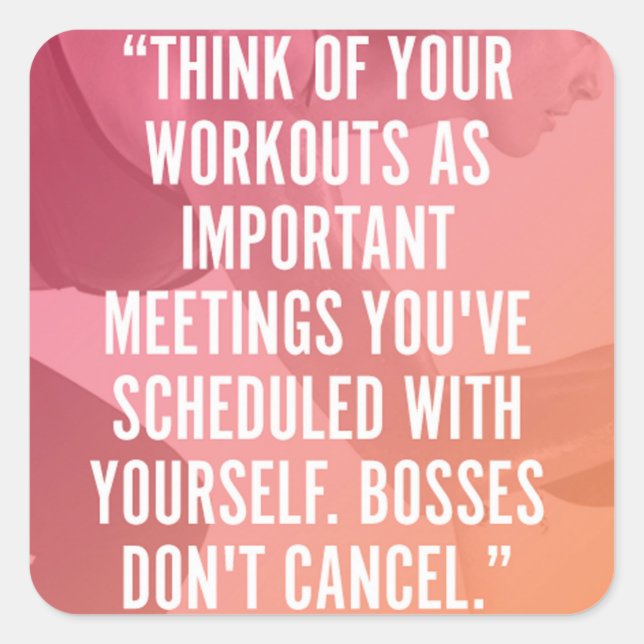 Motivaitonal Fitness Gym Square Sticker (Front)