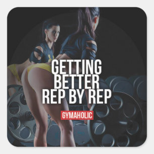 Motivaitonal Fitness Gym Square Sticker